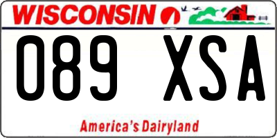 WI license plate 089XSA