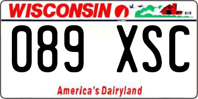 WI license plate 089XSC