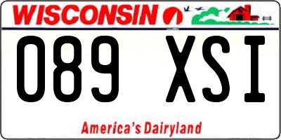 WI license plate 089XSI