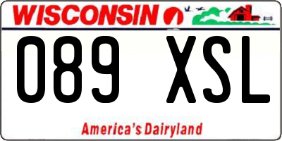 WI license plate 089XSL