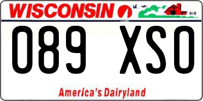 WI license plate 089XSO