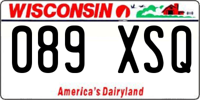 WI license plate 089XSQ