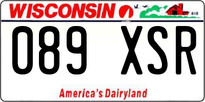 WI license plate 089XSR