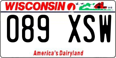 WI license plate 089XSW