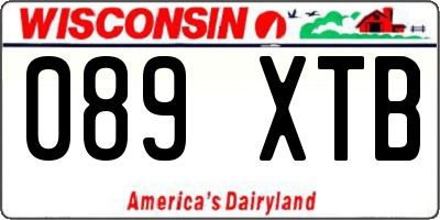 WI license plate 089XTB