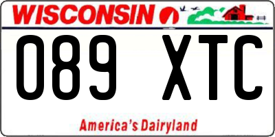 WI license plate 089XTC