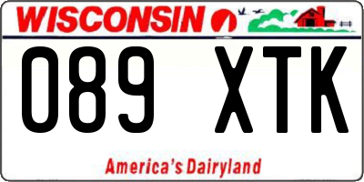 WI license plate 089XTK