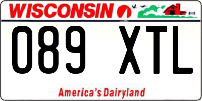 WI license plate 089XTL