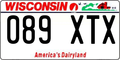 WI license plate 089XTX