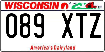 WI license plate 089XTZ