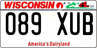WI license plate 089XUB