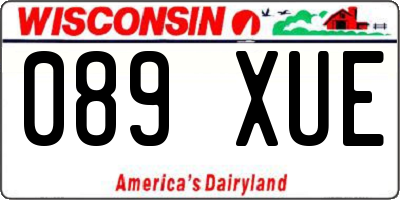 WI license plate 089XUE