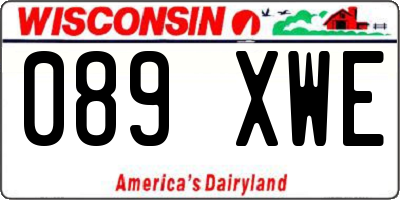 WI license plate 089XWE