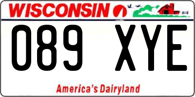 WI license plate 089XYE