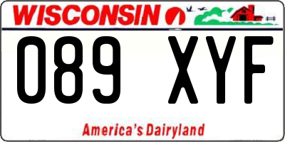 WI license plate 089XYF