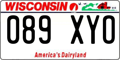 WI license plate 089XYO