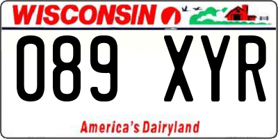 WI license plate 089XYR