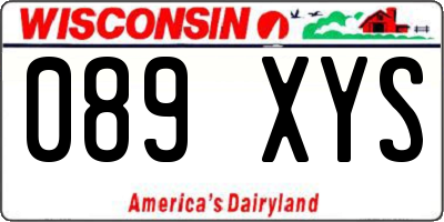 WI license plate 089XYS