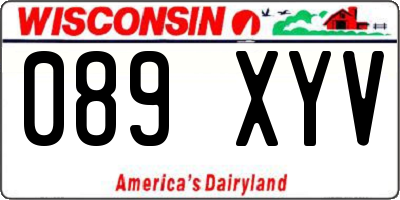 WI license plate 089XYV