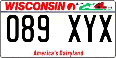 WI license plate 089XYX