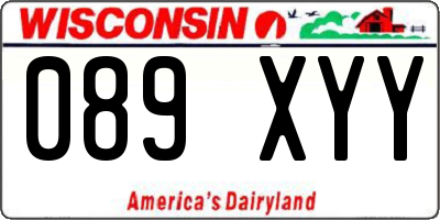 WI license plate 089XYY