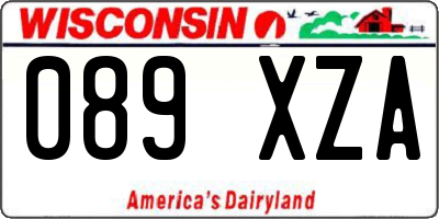 WI license plate 089XZA