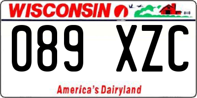 WI license plate 089XZC