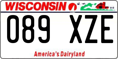 WI license plate 089XZE