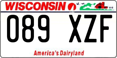WI license plate 089XZF