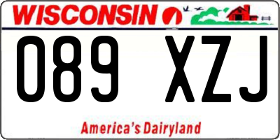 WI license plate 089XZJ