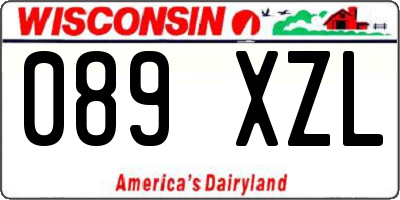 WI license plate 089XZL