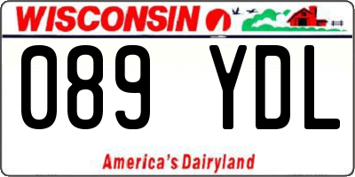 WI license plate 089YDL