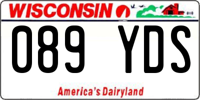 WI license plate 089YDS