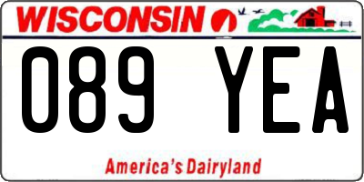 WI license plate 089YEA