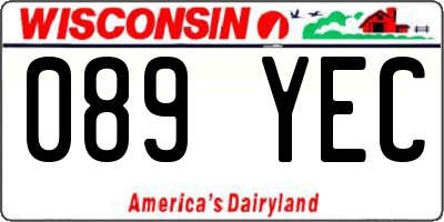 WI license plate 089YEC