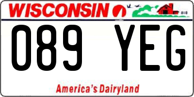 WI license plate 089YEG