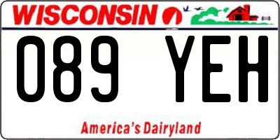 WI license plate 089YEH