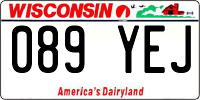 WI license plate 089YEJ