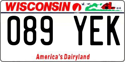WI license plate 089YEK