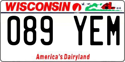 WI license plate 089YEM