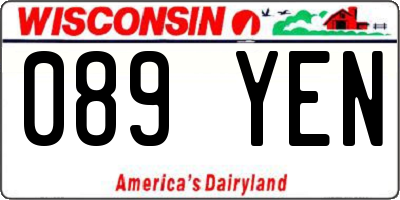 WI license plate 089YEN