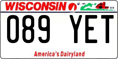 WI license plate 089YET