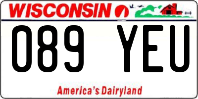 WI license plate 089YEU