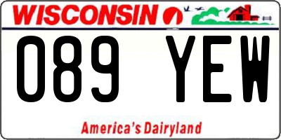 WI license plate 089YEW