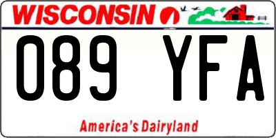 WI license plate 089YFA