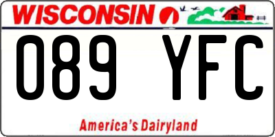WI license plate 089YFC