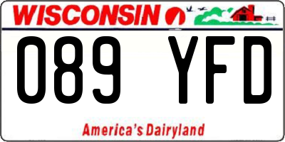 WI license plate 089YFD