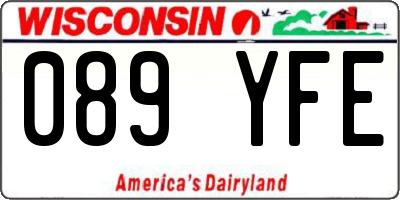 WI license plate 089YFE