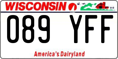 WI license plate 089YFF