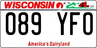 WI license plate 089YFO
